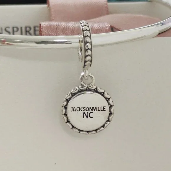Pandora Jacksonville NC Dangle Charm S925 Silver Bracelet Pendant Jewelry - Picture 4 of 4
